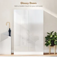 HOMCOM 5-poziomowa szafka na buty na 20 par, regulowane półki, do wejścia, korytarza, drewno, biały(m-6)