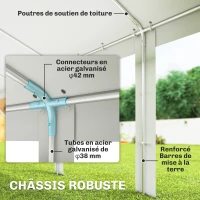 Outsunny Tente de réception barnum 5 compartiments protection UV 40+ structure renforcée 10 parois amovibles 5 x 10 m blanc(m-4)