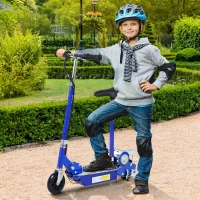 HomCom Patinete Eléctrico Scooter Plegable con Manillar y Asiento Ajustable - Color Azul - 81.5x37x96cm(m-2)
