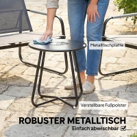 Outsunny Tuinmeubelset zitgroep voor 4 personen ademend tuinlounge met 2-zitsbank 2 stoelen touwdesign ronde tafel voetpads(m-7)