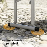 Outsunny Set da Pic Nic Pieghevole a 3 Pezzi con Tavolo e 2 Panche in HDPE e Metallo, Bianco e Grigio Chiaro(m-8)