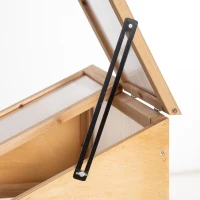 Outsunny Wooden Cold Frame Polycarbonate Greenhouse with Openable Top Cover and Double Door, Grow House for Flower, Vegetable and Plants, 70 x 50 x 120cm, Grey(m-9)