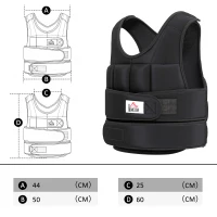 HOMCOM Giubbotto Zavorrato 20kg Unisex 38 Pesi Singoli, Imbottitura, Chiusure con Velcro, Nero(m-3)