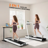 SPORTNOW Cinta de Correr Plegable Inclinado Debajo del Escritorio con 2.5HP 0-12 KM/H Pantalla LED Control Remoto y Soporte(m-4)