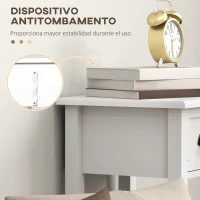 HOMCOM Juego de 2 Mesas Auxiliares Mesitas de Noche con Cajón y Estante de Almacenamiento para Dormitorio 30x30x75 cm Blanco(m-6)