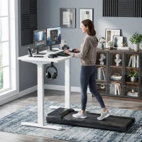 HOMCOM Electric Standing Desk Frame, Height Adjustable Sit Stand Desk Frame with Dual Motors, Memory Smart Panel and Collision Protection, Easy Assembly, White(m-2)