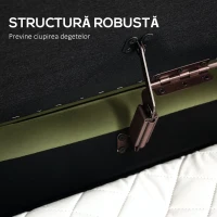 HOMCOM Băncuță Tapițată pentru Dormitor cu Capitonaj Canelat și Picioare Metalice, 108x44x43,5 cm, Verde(m-7)