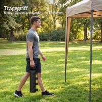 Outsunny 8er-Set Sandsäcke für Pavillonfüße, 40 kg strapazierfähige Sandsäcke aus 600D Oxford-Gewebe, ohne Sand, Schwarz(m-8)