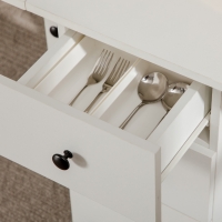 Masă pliabilă cu 2 sertare, dulap și raft