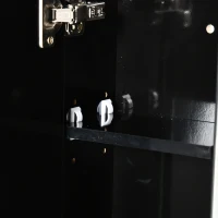 Dulap de Baie LED cu Oglindă Kleankin, Dulap Suspendat cu 3 Uși, Rafturi Reglabile, Funcție Memorie & Încărcare USB(m-16)