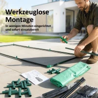 Outsunny Mini-Gewächshaus, wetterbeständig, aufrollbares Fenster, 240 cm x 90 cm x 90 cm, Grün(m-6)