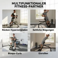 SPORTNOW Trainingsbank, Hantelbank, Fitnessbank, Stahlrahmen, Schwarz(m-4)