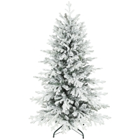 HOMCOM Künstlicher Weihnachtsbaum, 150cm Christbaum mit Schnee, 1162 Zweigen, klappbarem Metallständer
