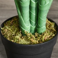 Outsunny Palmier artificiel 125 cm Grand plante artificielle avec 18 palmes en pot pour salon balcon(m-4)