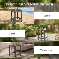 Outsunny Gartentisch, Wetterfest Balkontisch aus HDPE, Esstisch Outdoor Campingtisch für Garten Terrasse Balkon 48x37x46 cm Grau(m-7)
