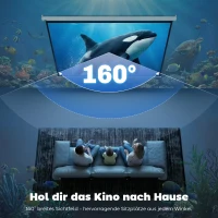 HOMCOM Beamer-Leinwand, inkl. Fernbedienung, 84 Zoll, 4:3 Format, 171x130 cm, Weiß(m-5)