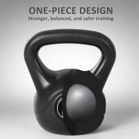 HOMCOM Kettlebell Kugelhantel 8 kg Gewicht-Hantel mit Sand befüllt für Anfänger Schwarz(m-8)