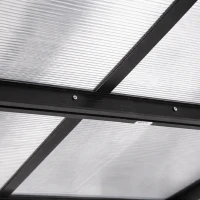 Outsunny 4.35 x 3m Outdoor Patio Gazebo Pergola, Retractable Pergola Canopy Aluminum Post & PC Roof,  Grey(m-8)