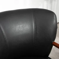 HOMCOM Fotel tapicerowany z podłokietnikami, drewniane nogi, czarny(m-8)