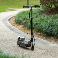 HomCom Patinete Eléctrico Scooter Plegable con Manillar y Asiento Ajustable - Color Negro - 81.5x37x96cm(m-6)