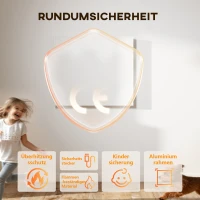 HOMCOM Elektrischer Heizer, Wandmontage, Infrarot-Heizung, energiesparend, Thermostat, Timer, Fernbedienung, Überhitzungsschutz(m-8)