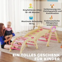 AIYAPLAY 8-in-1 Indoor-Klettergerüst für Kinder, Prinzessinnen-Design, Rutsche, Rampe, Bogen, Holz(m-7)