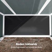 Outsunny Tuinberging 0,8m², Tuinhuis met inklapbare planken, 134 x 68,5 x 170 cm Kunststof met Afsluitbare Dubbele Deur Bodemplaat(m-5)