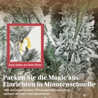 HOMCOM Künstlicher Weihnachtsbaum, 150cm Christbaum mit Schnee, 1162 Zweigen, klappbarem Metallständer(m-6)