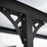 Outsunny 4.35 x 3m Outdoor Patio Gazebo Pergola, Retractable Pergola Canopy Aluminum Post & PC Roof,  Grey(m-11)