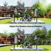 Outsunny Zamienny Dach do Pergoli z Ochroną UV, Płachta na Taras do Altany 3 x 3 m, Jasnoszary(m-7)