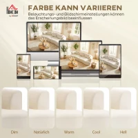 HOMCOM 3-zitsbank, 260 cm chenille sofa met brede zitvlakken, pocketveren, hoogwaardig schuim, 3 kussens, crème-wit(m-8)