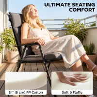 Outsunny 4-delig set zitkussens waterafstotend antislip stoelkussens met banden, indoor en outdoor 111,5 x 53 x 8 cm donkergrijs(m-4)