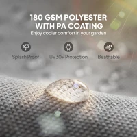 Outsunny Zamienny Dach do Pergoli z Ochroną UV, Płachta na Taras do Altany 3 x 3 m, Jasnoszary(m-5)