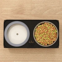 PawHut Erhöhter Hundenapf Höhenverstellbar Futternapf mit Wassernapf 2 Edelstahlnäpfen für kleine bis große Hunde Schwarz(m-8)