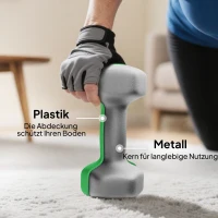 SPORTNOW Dumbbell Set - 4 Paar Dumbbells met Standaard, Antislip Handvatten, 1-4 kg Hexagonaal(m-6)