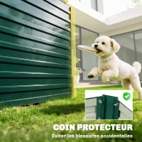 Outsunny Jardineira Elevada Galvanizada Retangular para Exterior Fundo Aberto 160x80x60 cm Verde(m-4)