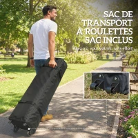 Outsunny Gartenpavillon 3 x 3 m Pop-up Faltzelt UPF50+ UV-Schutz höhenverstellbar 4 Sandsäcke Rolltasche Weiß(m-5)