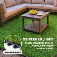 Outsunny 22-delige Set Kunstgras Tegels 30x30 cm Grasmatten met Drainagesysteem, 2m² Kunstgrasmat Kunststof Grasmat(m-7)