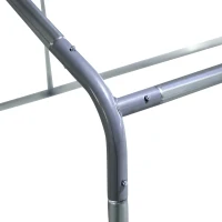 PawHut Galinheiro para Exterior Grande de Aço Galvanizado 280x190x195 cm Gaiola para Galinhas com Cobertura de Tecido Oxford Prata(m-9)