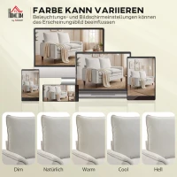 HOMCOM 146 cm tweezitsbank, chenille-bank met dubbele laag vulling, verenkussens, diepe zit, hoge rugleuning, crème wit(m-7)