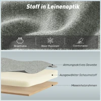 HOMCOM 3-in-1 Schlafsessel, Ausziehbarer Sofa-Bett Sessel mit Verstellbarer Rückenlehne, Grau(m-6)