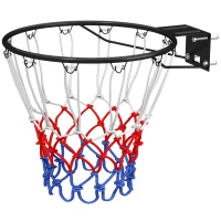 SPORTNOW Aro de baloncesto, aro suspendido para interior y exterior, para pared con red resistente a la intemperie(m-8)