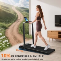 SPORTNOW Tapis Roulant Pieghevole con Inclinazione Regolabile, Velocità 1-10 km/h, Display LED e Telecomando, Nero(m-5)
