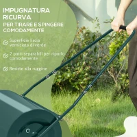 Outsunny Rullo per Prato da 63L di Capacità con Lama Raschiante, in Metallo, 123x58x40 cm, Verde Scuro(m-4)
