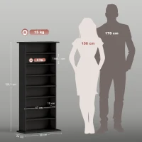 HOMCOM Rangements pour CD et DVD avec 8 compartiments et 6 étagères réglables, capacité max. 360 CD/185 DVD et Blu-ray, noir(m-3)