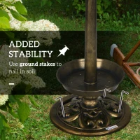 Outsunny Karmnik dla ptaków z lampą solarną, 110 cm, z podstawą kwiatową(m-7)