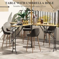 Outsunny Stół piknikowy, składany stół ogrodowy, dla 20 osób, odporny na warunki atmosferyczne, Metal, Drewno sosnowe, 2,4x2,4x1m, Naturalny/Czarny(m-7)