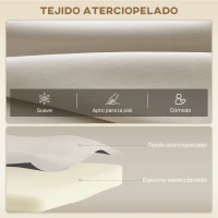 HOMCOM Sofá Cama Convertible 4 en 1 Sillón Cama 2 Plazas Plegable Respaldo Ajustable de 5 Niveles Almohadas 102x73x81cm Beige(m-6)