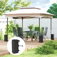 Outsunny Set de 4 saci de greutate pentru tonelă, saci de greutate pentru tonelă umpluți cu apă sau nisip, mânere de transport, negru(m-6)