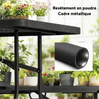 Outsunny Ensemble table pliante et bancs de pique-nique 180 cm avec poignées de transport, noir(m-7)